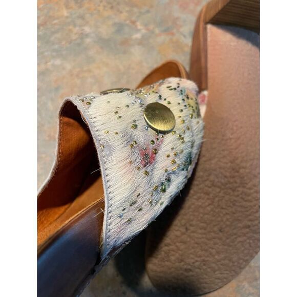 Romus Feeling Good Wooden Mule Clogs Fur and Leather - Picture 6 of 9